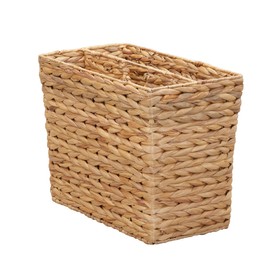 Household Essentials Side by Side Magazine Rack, Natural Hyacinth