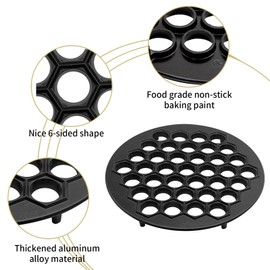 Russian Ravioli Maker Dumplings Mold Metal Maker Pelmeni Meat Dumplings Maker 37 Holes Handmade Dumpling Cutter Black for Holiday Party Household Use