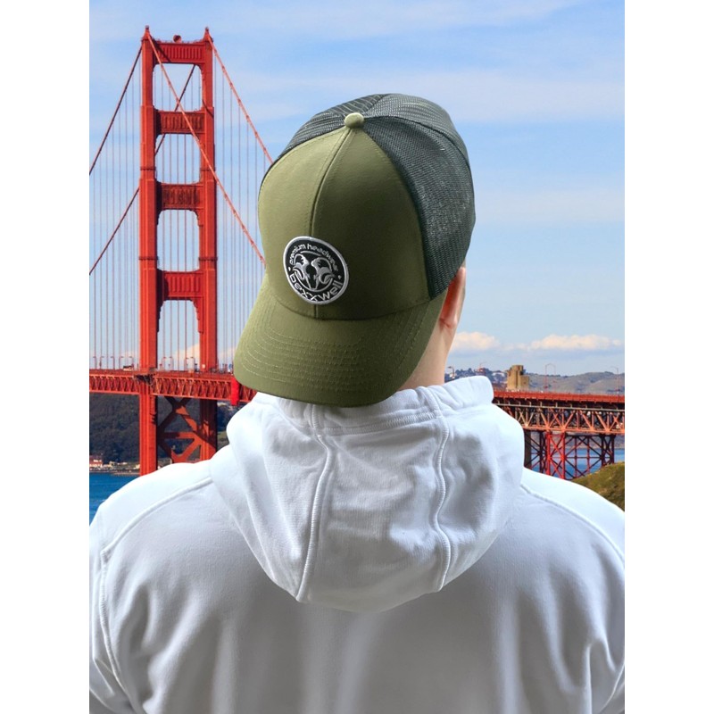 Bexxwell Trucker Cap/Baseball Cap Green/Black with Logo Patch (Optimal Fit,