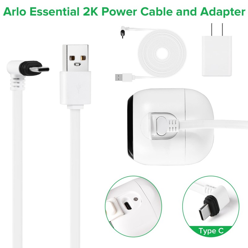 2Pack 25FT Power Cable Compatible with Arlo Essential 2K Outdoor