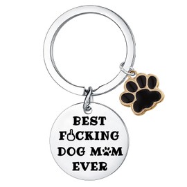 Wimeiren Dog Mom Keychains for Pet Lovers Gift for Dog Lovers Funny Gifts for Pet Owners Presents for Mother's Day Gift for Puppy Keychains Best Dogs Mom Ever Keychain