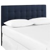 Rosebery Kids Modern Fabric Full Tufted Panel Headboard in Navy