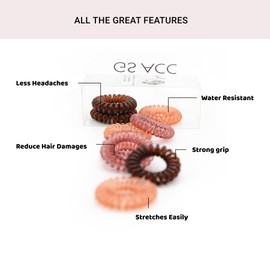 Chaosss &. 9pcs Spiral Hair Ties, Hair Coils, Coil Hair Ties, Phone Cord Hair Ties, Pure Black