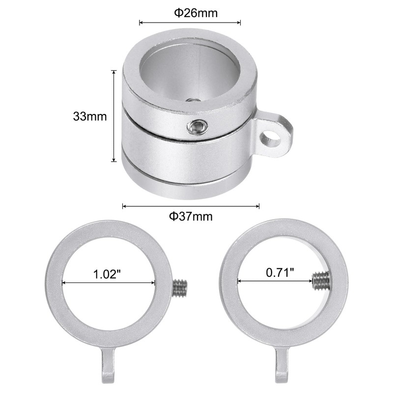 sourcing map 2pcs Flag Pole Rings, Aluminum Alloy Flagpole Rings