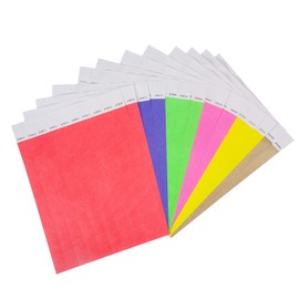 L LIKED 120 Pcs Numbered Wristbands for Events, Waterproof Paper Neon Wristbands Party Bands Entrance Wristbands for Events Music Festival Concert Contest (6 Colors)