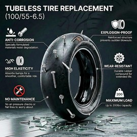 100/55-6.5 Jelly Gel Self-Sealing 11-Inch High-Speed Electric Scooter Tire – Compatible with 100/65-6.5 Size