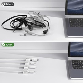 TIKIWIK TIKIWIK Cord Holder, 6 Pack Magnetic Cable Clips, Strong Adhesive Cord Holder for Nightstand Desk Organizer Kitchen Appliances Car Wall Office Phone Wire Keeper, Clear White