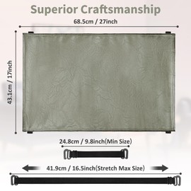 SCNK Recliner Headrest Protector-Faux Leather Headrest Covers for Recliners,Recliner Headrest Cover with Elastic Straps,Chair Headrest Cover for Recliners Protector 17 x 27 in(Gray Green)