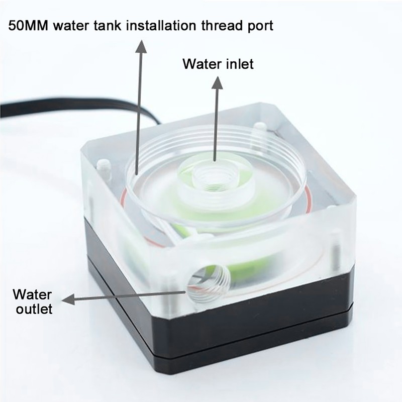 Water Cooling Pump Ultra Thin PMMA PWM Speed Control 3