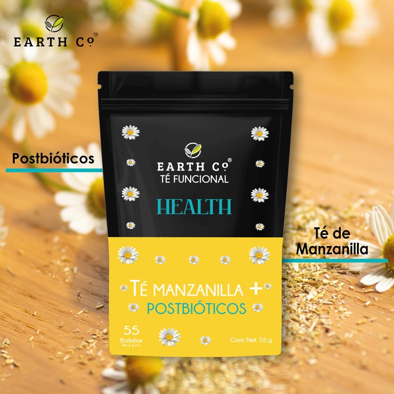 Earth Co | Té de manzanilla + Postbióticos | Digestivo