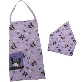 Saronge 887977 Sanrio Children's Apron 51.2 inches (130 cm), Triangle Width Set, Bandana, purple
