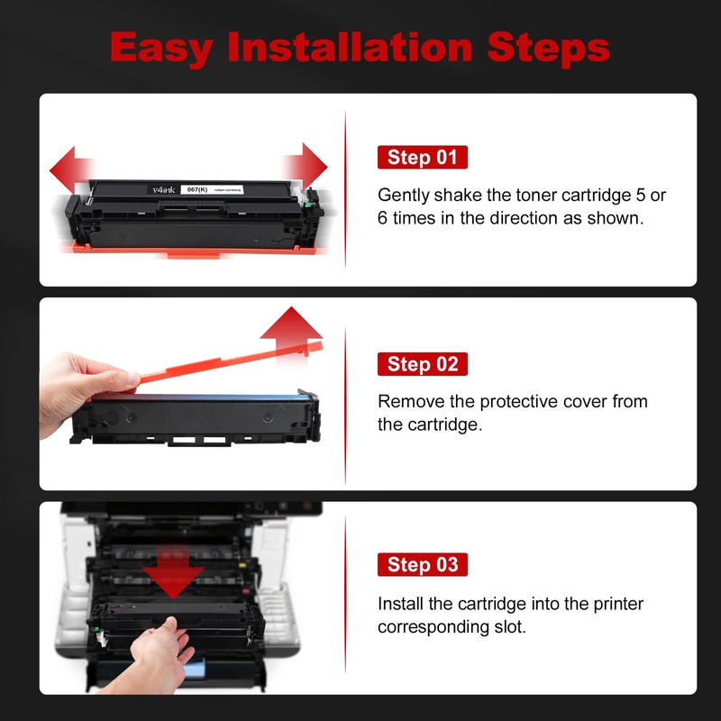 067 Toner Cartridge Set 4 Pack Compatible Replacement for Canon