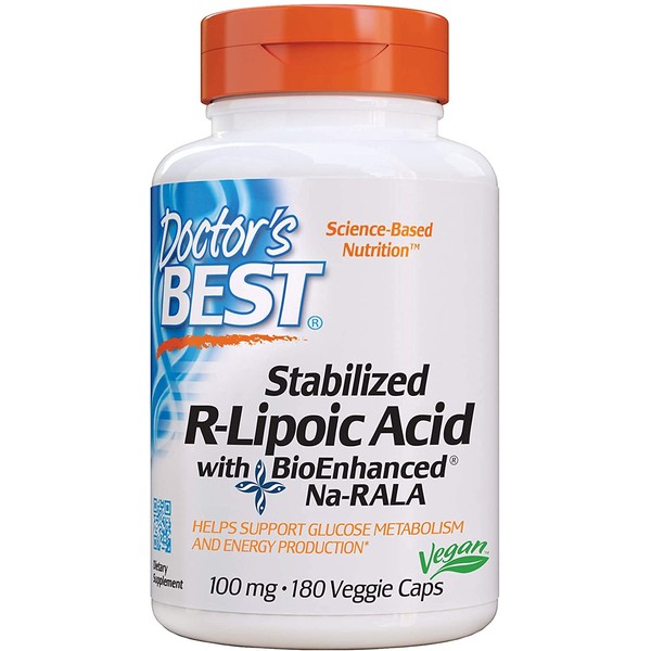 Doctor's Best Economical Size, Stable R-Lipo Acid, 3.5 oz (100 mg), 180 Capsules Vegetable Capsules