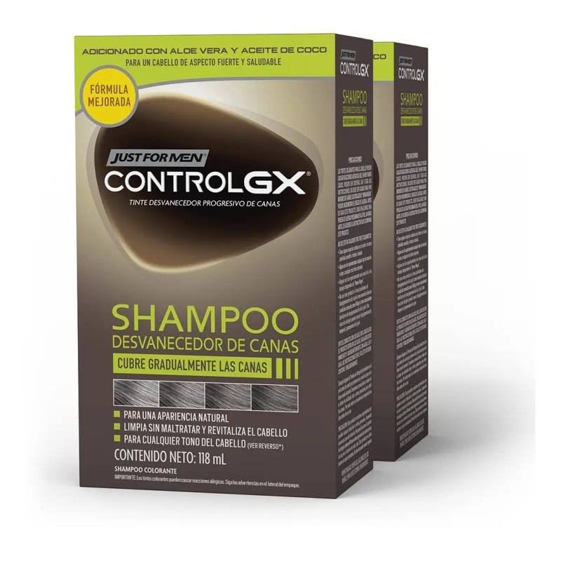 Shampoo Desvanecedor Canas Just For Men Control Pack