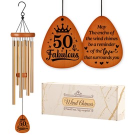 Leebbsin Birthday Gifts for Women, 50th Birthday Gifts Wind Chimes, Happy 50 Years Old Birthday Gifts for Women Friendship, Best Friends, Coworker, Sister, Mom, Wife, Female, Best Birthday Gift Ideas