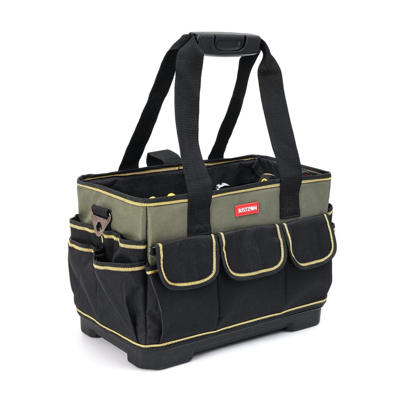 Justzon Tool tote bag with handle, Tool bag organizer, electrical