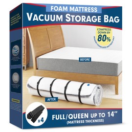 Meersburg Vacuum Mattress Bag for Memory Foam and Latex - Sealed for Easy Movement, Transport and Storage (Queen/Full/Full-XL)