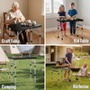 GARLLEN Camping Table with Waterproof High-Density Plastic Tabletop, 3 Adjustable