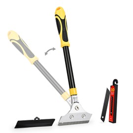 EHDIS Wallpaper Remover with Adjustable Head, Wallpaper Scraper with 10 Blades, Wallpaper Scraper with Rubber Handle for Cleaning Windows, Walls and Tile Floors