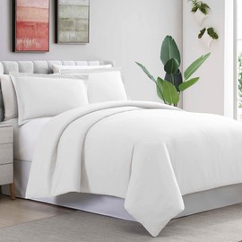 Precious Star Linen Hotel Quality 1000TC Zipper Closer 3pc Duvet Cover Set with Corner Ties, Egyptian Cotton (White Solid, Oversized 98 x 120 Inch)