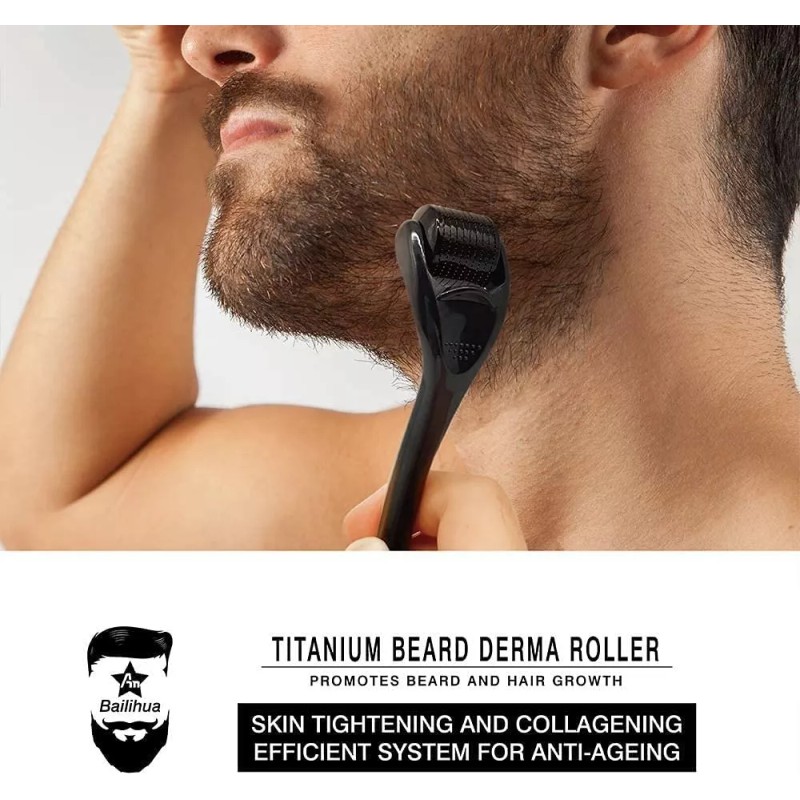 Moon And Back Dermaroller Facial Para Barba Titanio Produce Colágeno