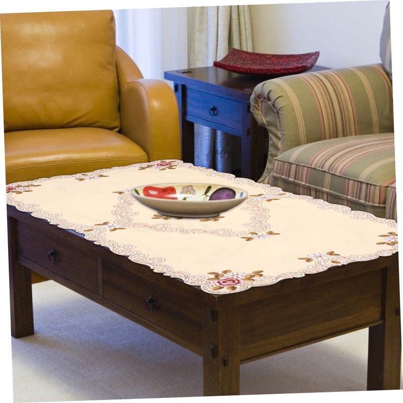 LABRIMP 1pc Embroidery Tablecloth Dining Table Cover Stylish Decorative 60x120