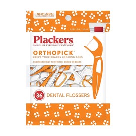 Plackers Orthopick Flosser for Braces Dental Flossers, 36 ct