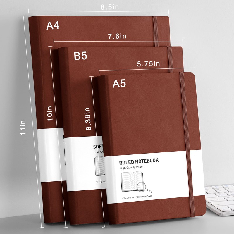 RETTACY Lined Journal Notebook - A5 Note Book Hardcover Thick