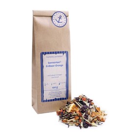 Fruit Tea Loose Sonnentee® Strawberry Orange Apple Hibiscus Lemongrass Orange Strawberry Fruit Tea with Strawberry Orange Flavour 250 g