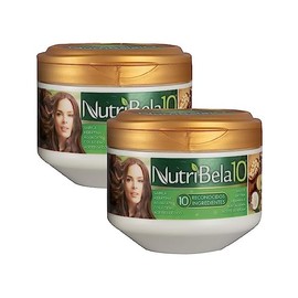 Nutribela Deep conditioner & Hair Mask for damaged dry Restoration treatment with Avocado Argan Collagen Coconut oil Keratin Aloe Vera Vitamin E Serum Shea Butter Curly Frizzy 10.5 Onz 2 pcs pack