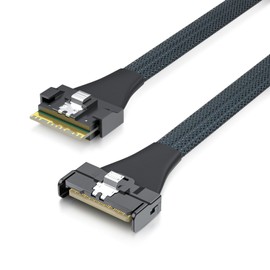 H!Fiber.com PCIe4.0, Mini Cool Edge IO MCIO 74Pin to SFF-8654 8i 74Pin cable, 85ohm, 0.75 meter (2.5ft)