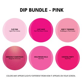 Red Carpet Manicure Color Dip Bundle Pink – Vibrant Color Dipping Powder Set, 0.3 oz Each – Long-lasting, Easy to Use, No UV/LED Needed, Non-Irritating Formula, Salon Quality Nails at Home, 6pcs.