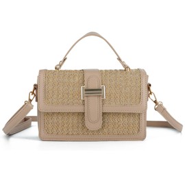 Fecialy Straw Purses for Women Straw Crossbody Bags Beach Handbag Summer Straw Purses Woven Shoulder Clutch Bag