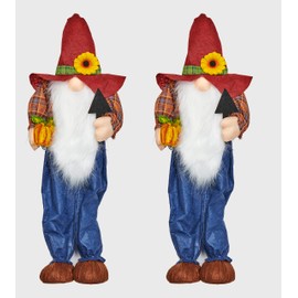 Worth Imports 24" Standing Scarecrow Gnome, Set of 2