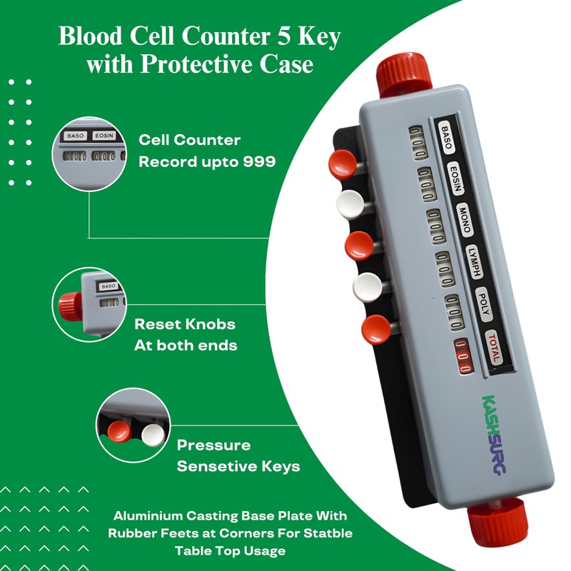 Blood Cell Counter 5 Key with Protective Case