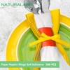 NATURALABEL 500 PCS Paper Napkin Rings with Box, Self-Adhesive Napkin