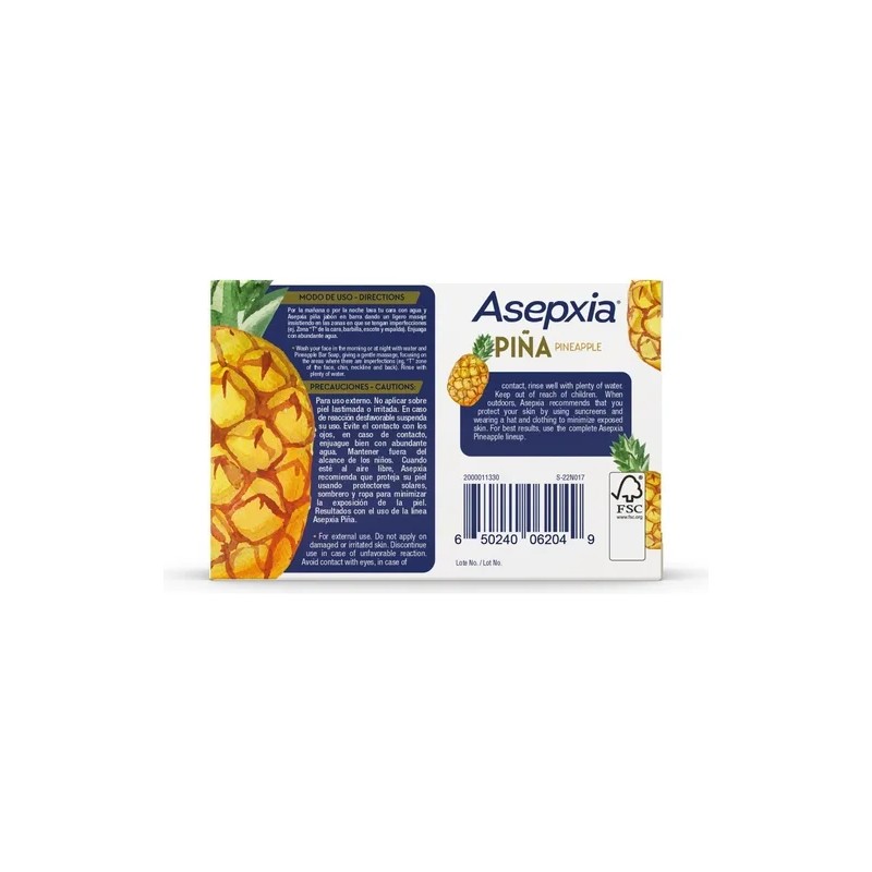 Jabón Exfoliante En Barra Asepxia Piña 100 Gramos