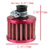 ESUPPORT 2Pcs 12mm Filtro de Aire de la Motocicleta Rojo