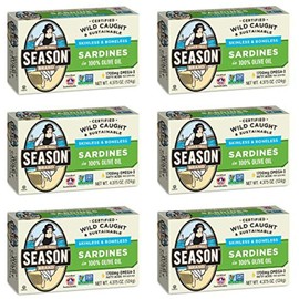 Season Sardines in Olive Oil | Skinless & Boneless, Gluten Free, Keto, Paleo,