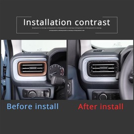 Car Front Air Condition Outlet Vent Cover Trim Compatible with Ford Maverick 2022-2025, Dashboard Left and Right Air Vent Frame Interior Decorative Accessories, Carbon Fiber Pattern