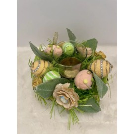 Deco New Easter Capiz Centerpiece Candleholder Dragonfly Egg Decor