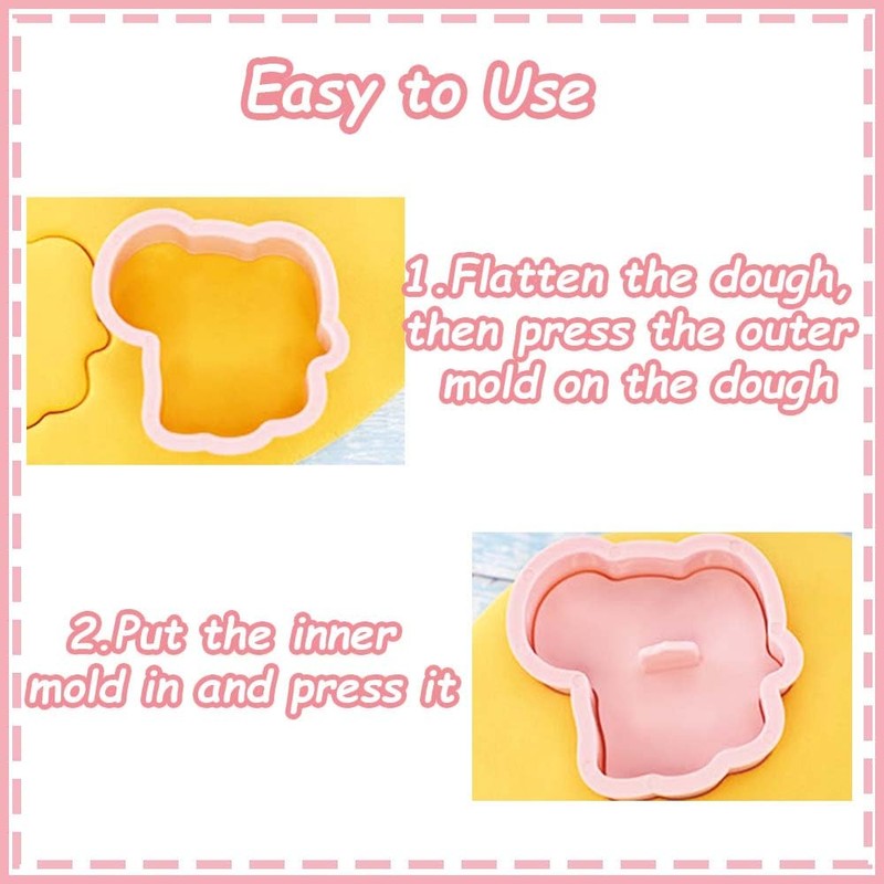 8 Mini Animal Cookie Cutters Set, 3D Raised Design Animal
