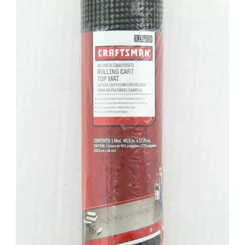 Craftsman Rolling Tool Cart Top Mat Embossed, 40" X 17.75",