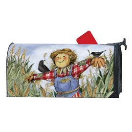 Studio M The Original Magnetic Mailbox Cover, Decorative MailWrap Fits Standard Size 6.5 x 19 Inch Mailbox, Weather Resistant Vinyl, Scarecrow Patch
