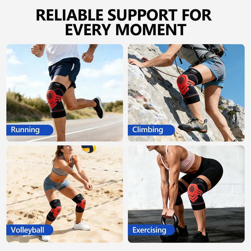 YIMED Non-Slip Knee Brace for Knee Pain Men Women, XXL,