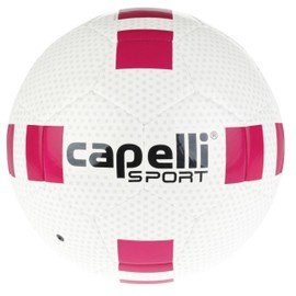 Capelli Sport Soccer Ball Size 4, Fusion II Cubes Team Soccer Ball for Youth and Kids Players, Outdoor and Indoor Training, Bright Pink