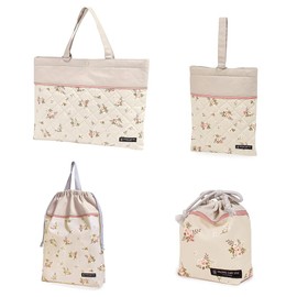 COLORFUL CANDY STYLE NW402000 Kindergarten Entrance 4-Piece Set, Quilting, Petit Bouquet, School Preparation, Lesson Bag, Shoe Case, Children, Gymnastics Clothing Bag, Cup Bag, Girls,