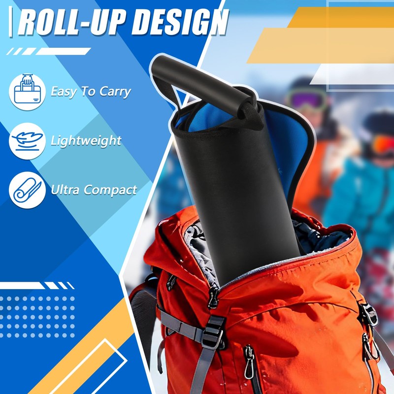 45" Large Foldable Snow Sled，Rolled Up Portable Snow Sleds for