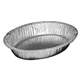 Handi-Foil 15" x 10" x 3" Oval Aluminum Chicken/Casserole Roaster Pan (pack of 10)