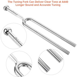 Tuning Fork Stainless Steel Tuning Fork Standard A 440 Hz Violin Guitar Tuner Instrument with Storage Bag for Musical Standard Instruments Violin Guitar Tuner Device